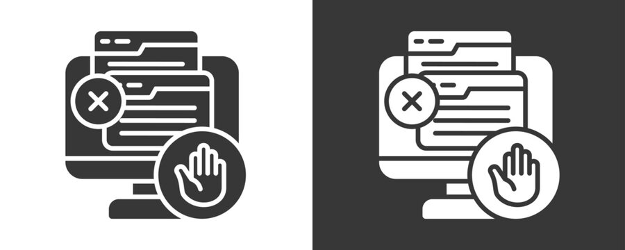 Ad Blocker Icon Set Vector Collection Isolated In Black And White