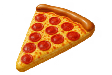 Pizza slice shaped inflatable pool float for summer holiday fun, fast food design for swimming and relaxation