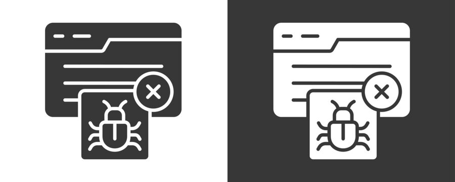 Adware Icon Set Vector Collection Isolated In Black And White
