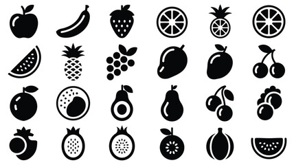 Assorted fresh healthy organic fruits collection apple banana strawberry mango nutrition