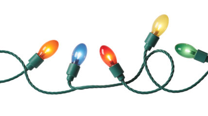 Festive string of vibrant holiday lights brings joyful atmosphere