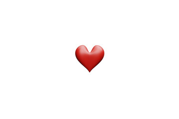 red heart isolated on white, PNG, 3D