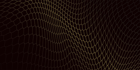 Naklejka premium Gold mathematical geometric grid line wave under black-white background. Concept 3D CG of sports technology, strategic ideas and intellectual analysis of operations.