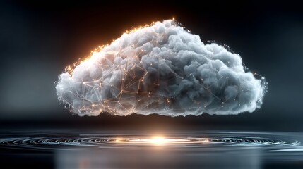 Stunning cloud computing concept with network connections, representing data storage, modern technology, and digital transformation