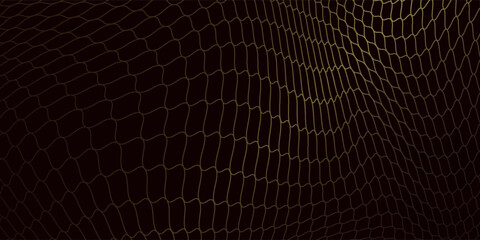 Fototapeta premium Gold mathematical geometric grid line wave under black-white background. Concept 3D CG of sports technology, strategic ideas and intellectual analysis of operations.