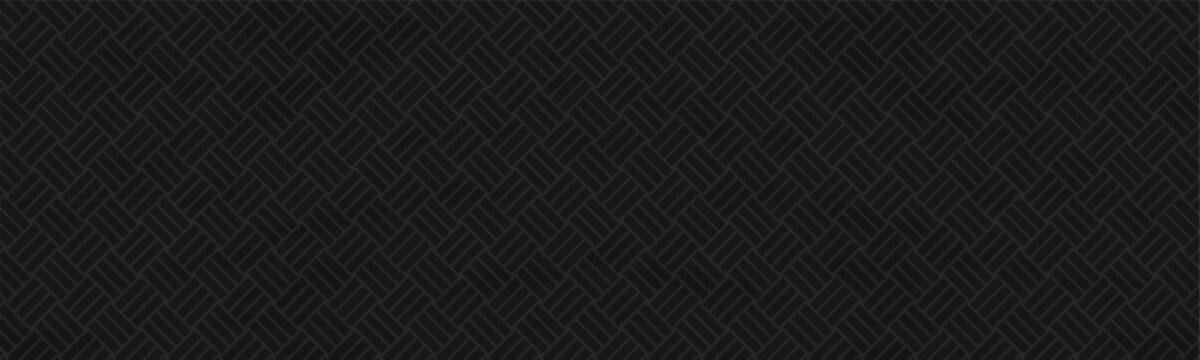 黒色の和柄模様（算木崩し）のバナー背景ベクターイラスト