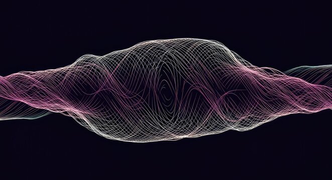 Complex geometric surface exhibiting negative and positive Gaussian curvature, illustrating differential geometry concepts and theoretical physics, digital, rendering, conceptual