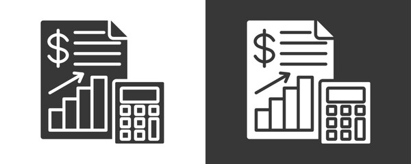 Accounting Icon Set Vector Collection Isolated In Black And White