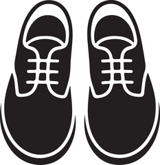 Black silhouette of a pair of laced shoes footwear