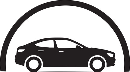 Car Under Archway Icon illustration
