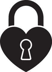 Heart Shaped Padlock Icon illustration
