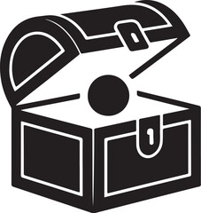 Open Treasure Chest with Coin Icon vector illustration