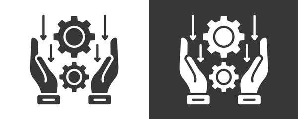 Management Icon Set Vector Collection Isolated In Black And White
