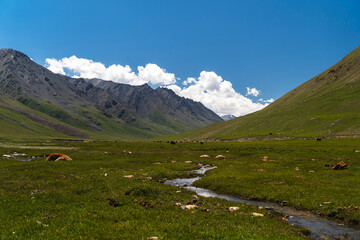 mountain landscape with lake
