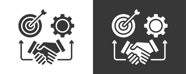Partnership Icon Set Vector Collection Isolated In Black And White
