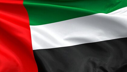 Obraz premium Waving Flag of the United Arab Emirates with Vibrant Colors