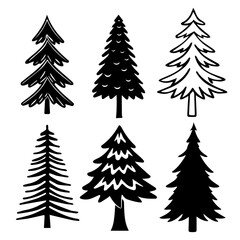 Obraz premium set of vector christmas trees