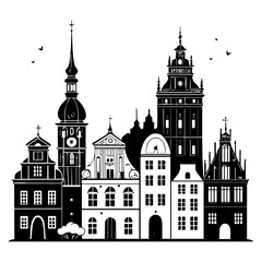Fototapeta premium vector illustration of old town