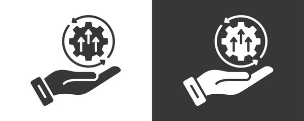 Continuous Improvement Icon Set Vector Collection Isolated In Black And White