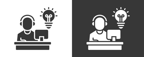 Proactive Icon Set Vector Collection Isolated In Black And White