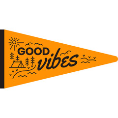 Modern retro outdoor adventure pennant flag illustration