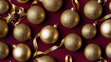 Golden Christmas Ornaments Pattern,christmas background 