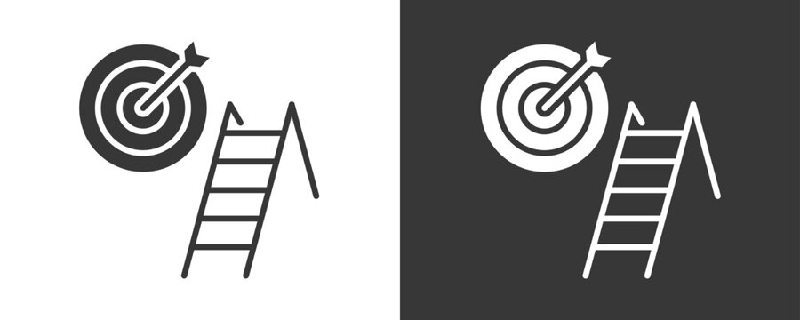 Goal Setting Icon Set Vector Collection Isolated In Black And White