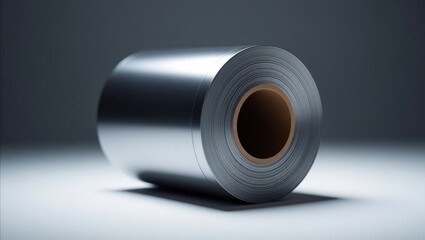 Metal roll on dark background