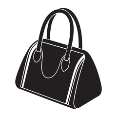 Ladies bag silhouette black vector icon