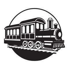 Silhouette of the old train vector illustration