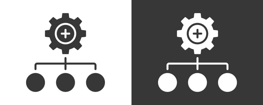 Resource Allocation Icon Set Vector Collection Isolated In Black And White