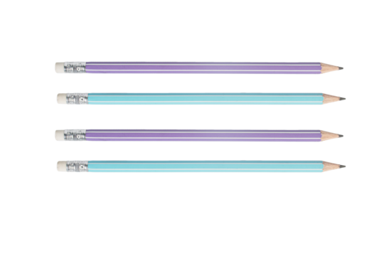 Pencil in hand on transparent background