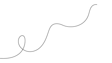 Abstract Winding Line Path on White Background symbolizing journey progress and unpredictable trajectory
