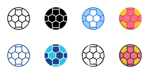 Handball icon set multiple style vector collection 
