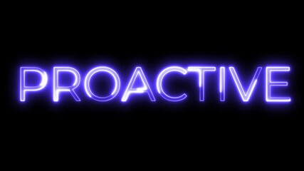 Proactive Neon Text Typography Animation
