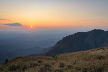 Layered Mountain Ranges at Sunrise with Breathtaking Vista Vol 1