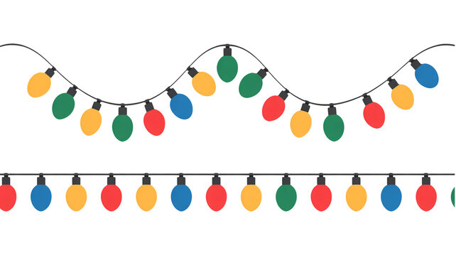 Festive colorful string lights for holiday celebration vector art