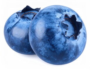 Two ripe, plump blueberries