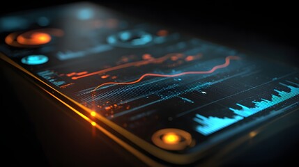 Close-up of a smartphone screen displaying financial charts and data, illustrating modern digital trading and investment analysis.