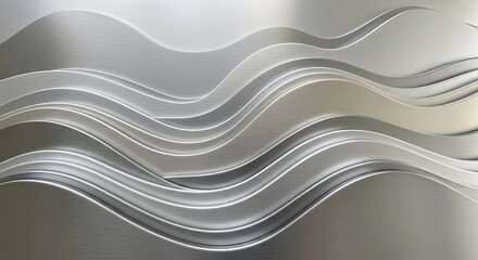 Obraz premium Abstract metallic waves pattern with a modern and futuristic aesthetic surface treatment