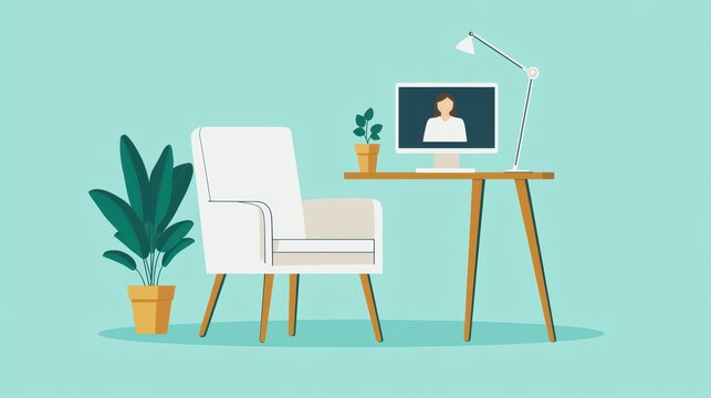 Connecting remote workers with mental health support video therapy from home office