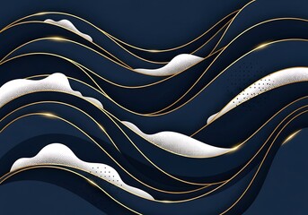 Elegant multilayered backdrop featuring golden lines and dotted shapes