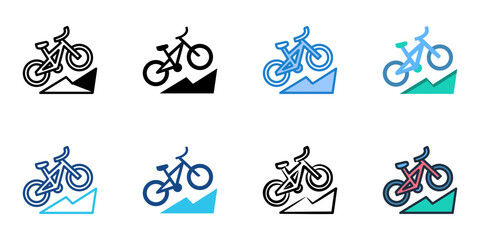 Mountain Bike icon set multiple style vector collection 