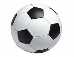 Black and white soccer ball on a white background