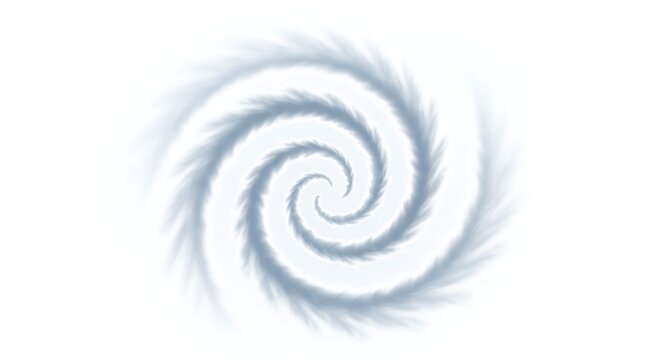 Abstract bluegrey spiral pattern with a soft, smoky texture, creating a mesmerizing vortex effect, isolated on white background - Powered by Adobe