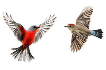 Dynamic birds in flight capture nature's grace and freedom