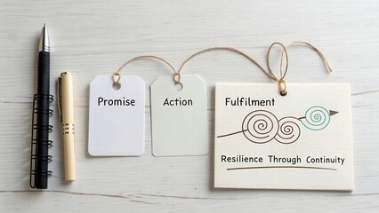 Creative Concept of Promise, Action, and Fulfillment with a Focus on Resilience Through Continuity in Business Strategy