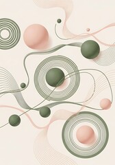 Intricate interplay of spheres, lines and circle formations design artwork