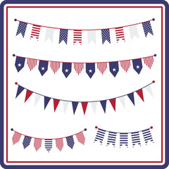 American Flag-Themed Garland and Holiday Party Decorations