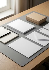 Minimalist Stationery Mockup Displayed on Neutral Desk for Branding Purposes